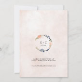 ブライダルシャワーオレンジブループオーニーズボタニカルフローラ 招待状 (裏面)