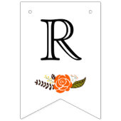 ブライダルシャワーオレンジ色の黄色結婚い花フローラ バンティングフラッグ (第3の旗)