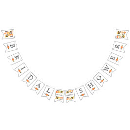 ブライダルシャワーオレンジ黄色かわいいフローラ結婚ズ バンティングフラッグ