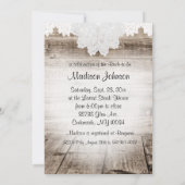 ブライダルシャワーオンバーンウッドレース&ホワイトドーブ 招待状 (裏面)