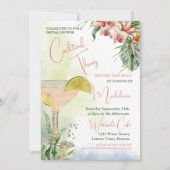 ブライダルシャワーカクテルツトロピカルフラワー 招待状 (正面)