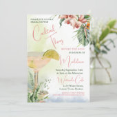 ブライダルシャワーカクテルツトロピカルフラワー 招待状 (スタンド正面)