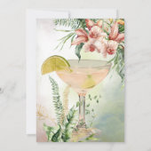 ブライダルシャワーカクテルツトロピカルフラワー 招待状 (裏面)