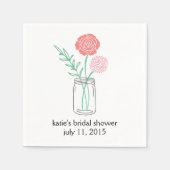 ブライダルシャワーカクテルナプキンボタニカルメイソンジャー スタンダードカクテルナプキン (正面)