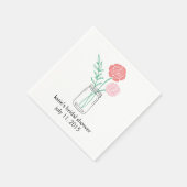 ブライダルシャワーカクテルナプキンボタニカルメイソンジャー スタンダードカクテルナプキン (角)