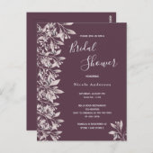 ブライダルシャワーカシス植物台本の招待状 ポストカード (正面/裏面)