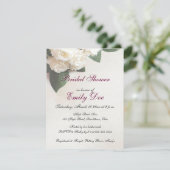 ブライダルシャワーカスタマイズホワイトローズ招待状 招待状 (スタンド正面)