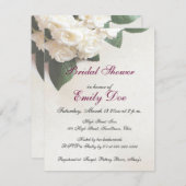 ブライダルシャワーカスタマイズホワイトローズ招待状 招待状 (正面/裏面)