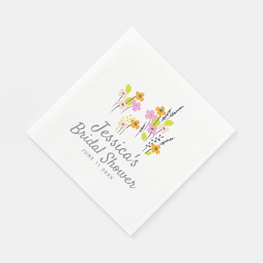 ブライダルシャワーカスタムガーデン素朴ワイルドフラワーズ スタンダードランチョンナプキン (角)