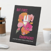 ブライダルシャワーカスタムシャンパンサイン 台座サイン (インサイチュ)