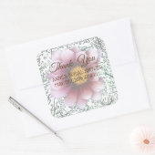 ブライダルシャワーカスタムステッカー、植物要素 スクエアシール (封筒)
