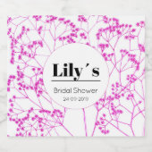 ブライダルシャワーカスタムテーマボヘミアン花模様 リキュールボトルラベル (シングルラベル)