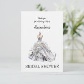 ブライダルシャワーカスタムドレスサンキュー サンキューカード (スタンド正面)