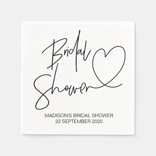 ブライダルシャワーカスタムパーティーデコールカクテルナプキンズ スタンダードカクテルナプキン (正面)