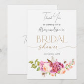 ブライダルシャワーカスタムフローラブーケ サンキューカード (正面/裏面)