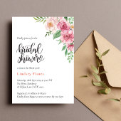 ブライダルシャワーカスタムフローラ水カラーグリーナリー 招待状