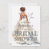 ブライダルシャワーカスタムブライドインホワイト サンキューカード (正面)