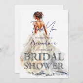 ブライダルシャワーカスタムブライドインホワイト サンキューカード (正面/裏面)