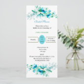 ブライダルシャワーカスタムブルーフラワー 招待状 (スタンド正面)