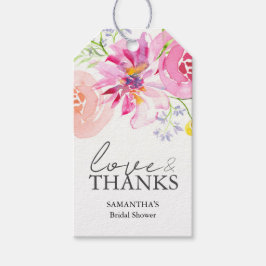 ブライダルシャワーカスタムメッセージカード水彩花 ギフトタグ