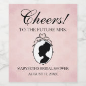 ブライダルシャワーカスタムワインボトルラベル ワインラベル (シングルラベル)