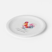 ブライダルシャワーカスタム紙プレートルースター ペーパープレート (アングル)