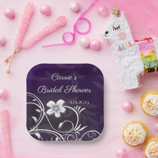 ブライダルシャワーカスタム紙プレート ペーパープレート (パーティー)