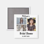 ブライダルシャワーカスタム3フォトコラージュ マグネット (正面/裏面)