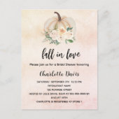 ブライダルシャワーカボチャ秋インラブクリーム赤面 インビテーションポストカード (正面)
