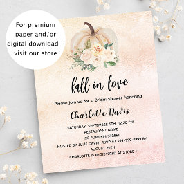 ブライダルシャワーカボチャ秋ラブバジェット招待 チラシ