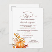 ブライダルシャワーカボチャ秋仮想招待 ポストカード (正面/裏面)