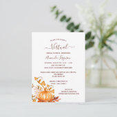 ブライダルシャワーカボチャ秋仮想招待 ポストカード (スタンド正面)