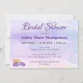 ブライダルシャワーカラフルウォーターカラーマカロントリート 招待状 (正面)