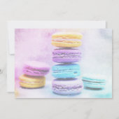 ブライダルシャワーカラフルウォーターカラーマカロントリート 招待状 (裏面)