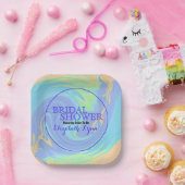 ブライダルシャワーカラフルパステル抽象芸術スワーズ ペーパープレート (パーティー)