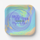 ブライダルシャワーカラフルパステル抽象芸術スワーズ ペーパープレート (正面)
