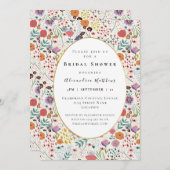 ブライダルシャワーカラフルフラワーズ春フローラ 招待状 (正面/裏面)