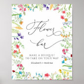 ブライダルシャワーカラフルワイルドフラワーバー ポスター (正面)