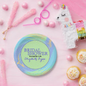 ブライダルシャワーカラフル抽象芸術パステルスワール ペーパープレート (パーティー)