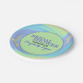 ブライダルシャワーカラフル抽象芸術パステルスワール ペーパープレート (アングル)