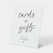 ブライダルシャワーカードギフト署名ミニマルモダンリスト 台座サイン (正面)