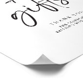 ブライダルシャワーカードギフト署名モダン手書き ポスター (角)