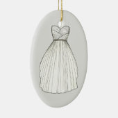 ブライダルシャワーガウンブライド結婚ズプリンセスドレス セラミックオーナメント (右)