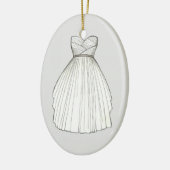 ブライダルシャワーガウンブライド結婚ズプリンセスドレス セラミックオーナメント (左)