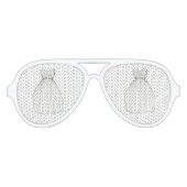 ブライダルシャワーガウン花嫁結婚ホワイトズドレスシェード アビエーターサングラス (正面)