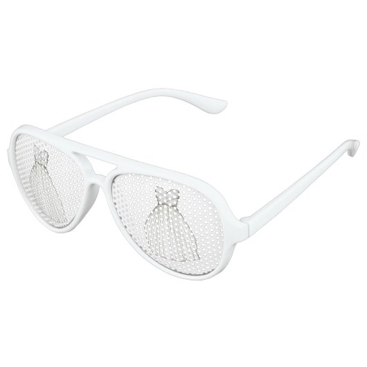 ブライダルシャワーガウン花嫁結婚ホワイトズドレスシェード アビエーターサングラス (アングル)