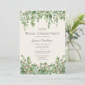 ブライダルシャワーガーデンパーティーユーカリの葉 招待状 (スタンド正面)