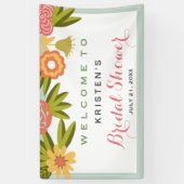 ブライダルシャワーガーデンブルーミングフラワー自然 横断幕 (縦)