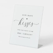 ブライダルシャワーキスゲームエレガントシンプル数 台座サイン (正面)