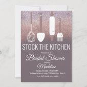ブライダルシャワーキッチンシャワーストックキッチングリッター 招待状 (正面)
